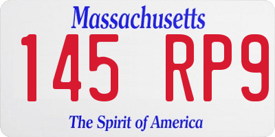 MA license plate 145RP9