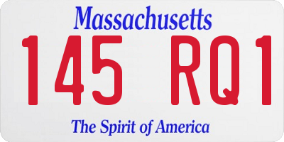 MA license plate 145RQ1