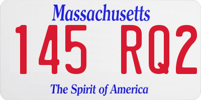 MA license plate 145RQ2