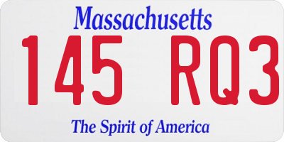 MA license plate 145RQ3