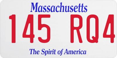 MA license plate 145RQ4