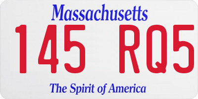 MA license plate 145RQ5