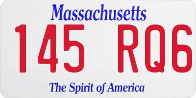 MA license plate 145RQ6