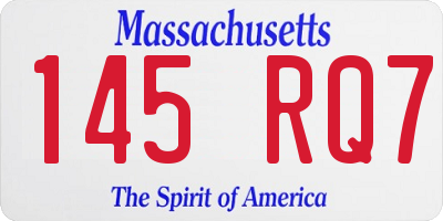 MA license plate 145RQ7