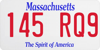 MA license plate 145RQ9