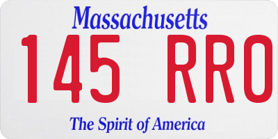 MA license plate 145RR0