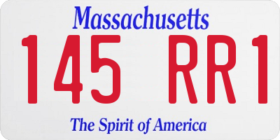 MA license plate 145RR1