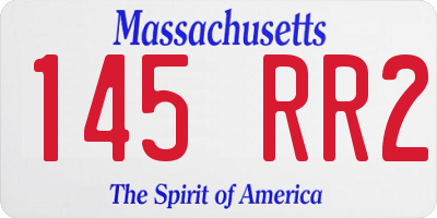 MA license plate 145RR2