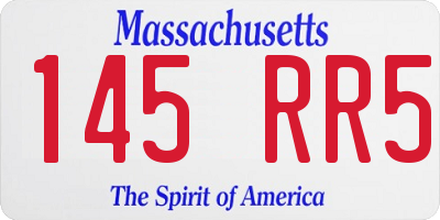 MA license plate 145RR5