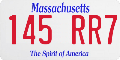 MA license plate 145RR7