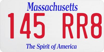 MA license plate 145RR8