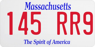 MA license plate 145RR9