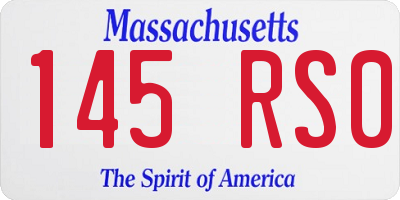 MA license plate 145RS0