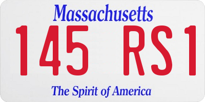 MA license plate 145RS1