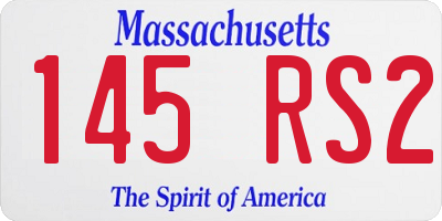 MA license plate 145RS2