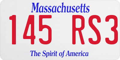 MA license plate 145RS3