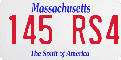 MA license plate 145RS4
