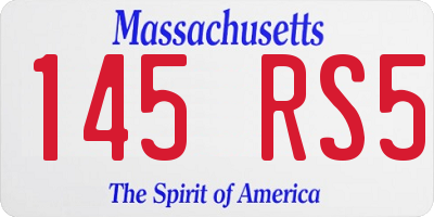 MA license plate 145RS5
