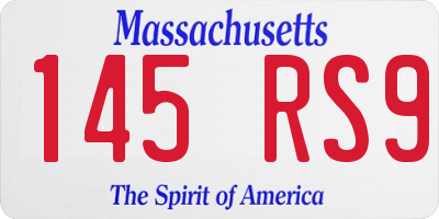 MA license plate 145RS9