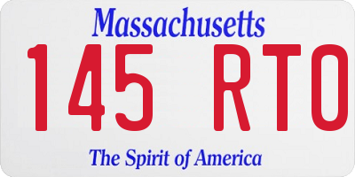 MA license plate 145RT0