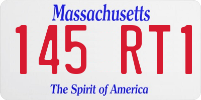 MA license plate 145RT1