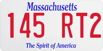 MA license plate 145RT2