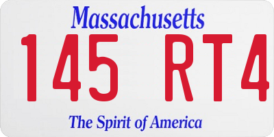 MA license plate 145RT4