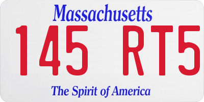 MA license plate 145RT5