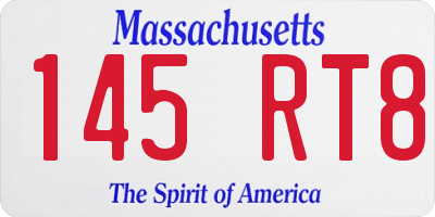 MA license plate 145RT8