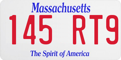 MA license plate 145RT9