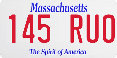 MA license plate 145RU0