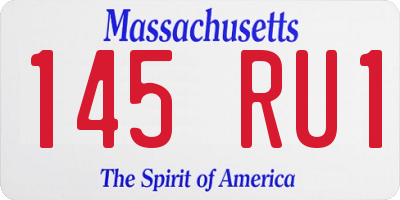 MA license plate 145RU1