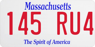 MA license plate 145RU4