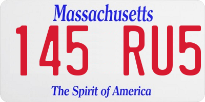 MA license plate 145RU5