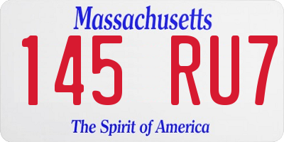 MA license plate 145RU7