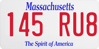 MA license plate 145RU8