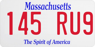 MA license plate 145RU9