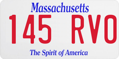 MA license plate 145RV0