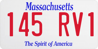 MA license plate 145RV1