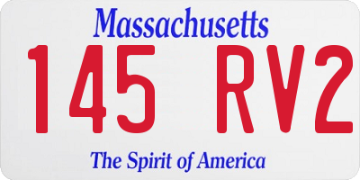 MA license plate 145RV2