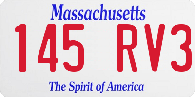MA license plate 145RV3