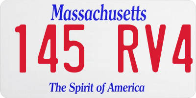 MA license plate 145RV4