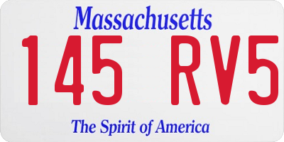 MA license plate 145RV5