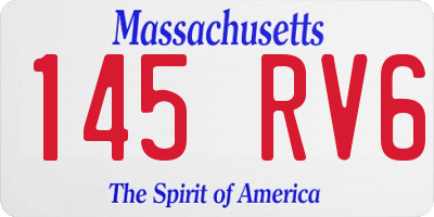 MA license plate 145RV6