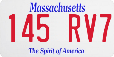 MA license plate 145RV7
