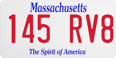 MA license plate 145RV8