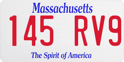 MA license plate 145RV9