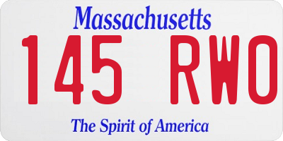 MA license plate 145RW0