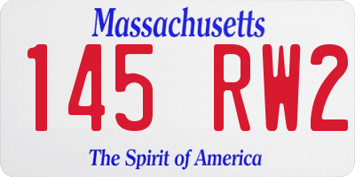 MA license plate 145RW2