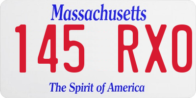 MA license plate 145RX0